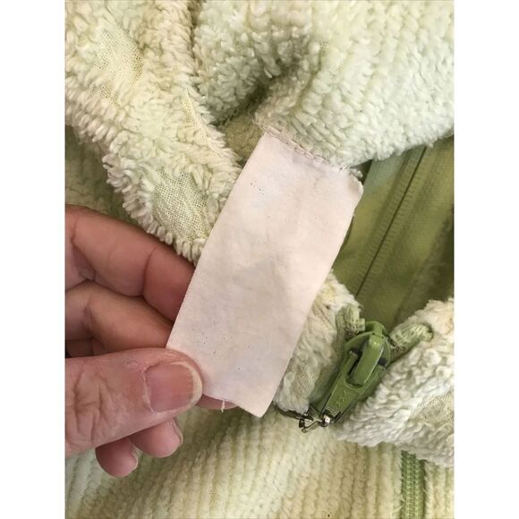Signature II Stan Herman Green Terry Cloth Zip Front Robe Cover Up Pockets M - Picture 10 of 11